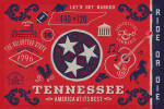 Tennessee - Illustrated State Flag -  State Series