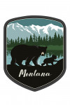 Montana - Black Bear & Cub with Snow - Contour