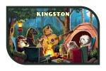 Kingston, Ontario - Painterly - Pack Life - Dogs Around Campfire - Contour