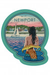 Newport, Oregon - Mermaid & Beach - Contour