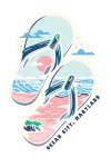 Ocean City, Maryland - Distressed Vector - Flip Flops Beach Scene - Contour