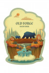 Old Forge, New York - Storybook - Black Bear - Contour