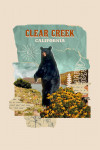 Clear Creek, California - Retro Collage - Black Bear