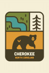 Cherokee, North Carolina - Simple Vector - Black Bear