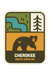 Cherokee, North Carolina - Simple Vector - Black Bear - Contour