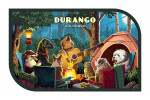 Durango, Colorado - Painterly - Pack Life - Dogs Around Campfire - Contour