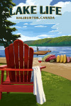 Haliburton, Canada - Painterly - Lake & Adirondack Chair - Lake Life