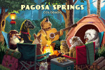 Pagosa Springs, Colorado - Painterly - Pack Life - Dogs Around Campfire