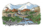 Pagosa Springs, Colorado - Line Drawing