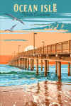 Ocean Isle, North Carolina - Painterly - Pier
