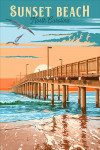 Sunset Beach, North Carolina - Painterly - Pier