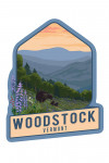 Woodstock, Vermont - Bear & Spring Flowers - Contour