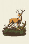 Vintage Linework - Whitetail Deer