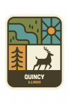 Quincy, Illinois - Simple Vector - Whitetail Deer - Contour