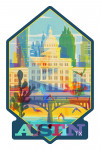 Austin, Texas - Colorful Skyline - City Series - Contour