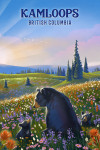 Kamloops, British Columbia - Lithograph - Bear Family in Field
