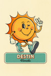 Destin, Florida - Vintage Mascot - Upbeat Sunshine