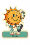 Destin, Florida - Vintage Mascot - Upbeat Sunshine - Contour