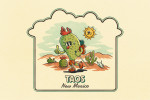 Taos, New Mexico - Vintage Mascot - Hiking Prickly Pear