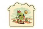 Vintage Mascot - Hiking Prickly Pear - Contour