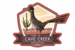 Cave Creek, Arizona - Painterly - Roadrunner and Saguaro Cactus - Contour