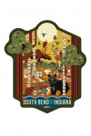South Bend, Indiana - Geometric - Woodland Animals - Contour