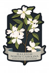 Raleigh, North Carolina - Vintage Flora Noir - Dogwood Blossom - Contour