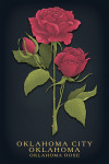 Oklahoma City, Oklahoma - Vintage Flora Noir - Oklahoma Rose