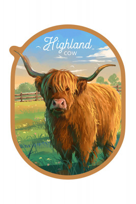 Watercolor Story - Highland Cow - Contour
