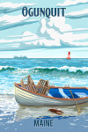 Ogunquit, Maine - Painterly - Dory & Lobster Traps