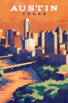 Austin, Texas - Painterly - City Series