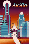 Austin, Texas - Retro Skyline Chromatic