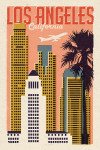 Los Angeles, California - Woodblock City Series - Skyline