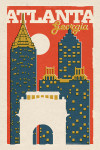 Atlanta, Georgia - Woodblock City Series - Skyline