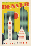 Denver, Colorado - Woodblock City Series - Skyline