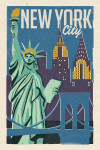 New York City - Woodblock City Series - Skyline