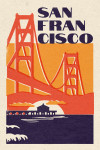 San Francisco, California - Woodblock City Series - Golden Gate