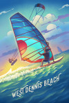 West Dennis Beach, Massachusetts - Lithograph - Wind Rider - Windsurfing & Kitesurfing