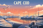 Cape Cod, Massachusetts - Lithograph - Home Sweet Harbor - Boats in Marina