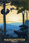 Massanutten, Virginia - Lithograph - Black Bears