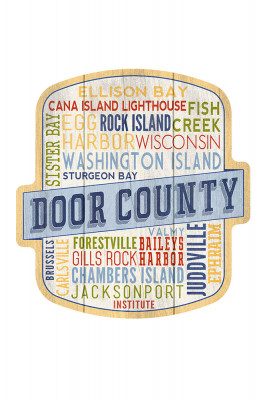 Door County, Wisconsin - Rustic Typography - Contour