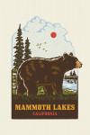 Mammoth Lakes, California - Vintage Linework - Black Bear