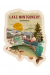 Lake Montgomery, Georgia - Retro Collage - Bass Fishing - Contour