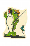 Vintage Mascot - Bass Fishing - Contour