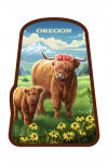 Oregon - Lithograph - Highland Cow and Calf - Contour