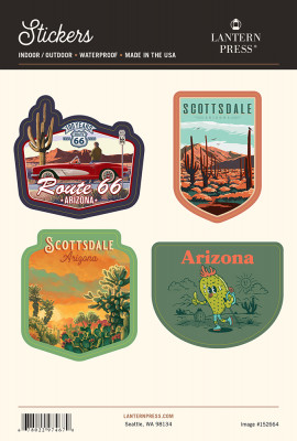 Scottsdale, Arizona - Route 66 - Sticker Sheet - 146834, 149327, 146205, 143220