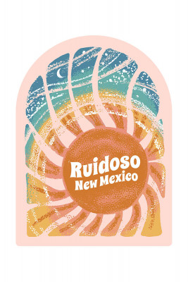 Ruidoso, New Mexico - Chalk Art - Sunburst - Contour