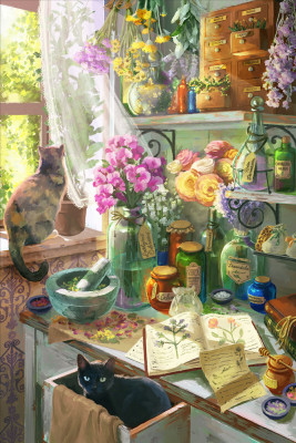 Oil Painting - Garden Apothecary