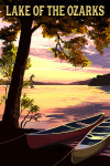 Lake of the Ozarks, Missouri - Canoe & Lake at Sunset
