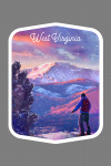 West Virginia - Watercolor Study - Purple Skies - Ski View - Contour